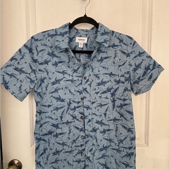 Sonoma Other - Sonoma Youth Blue Shark Button down shirt- xl